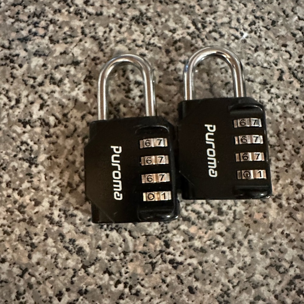 Black Combination Padlock Set